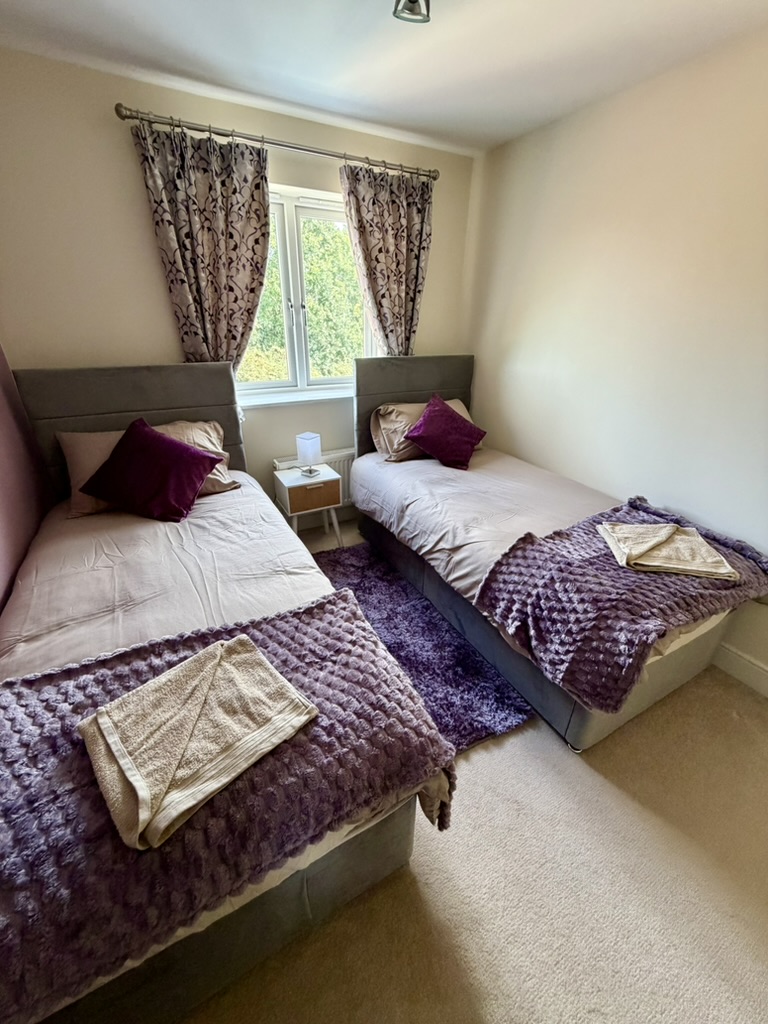 Second furnished twin bedroom for project workers near Peterborough